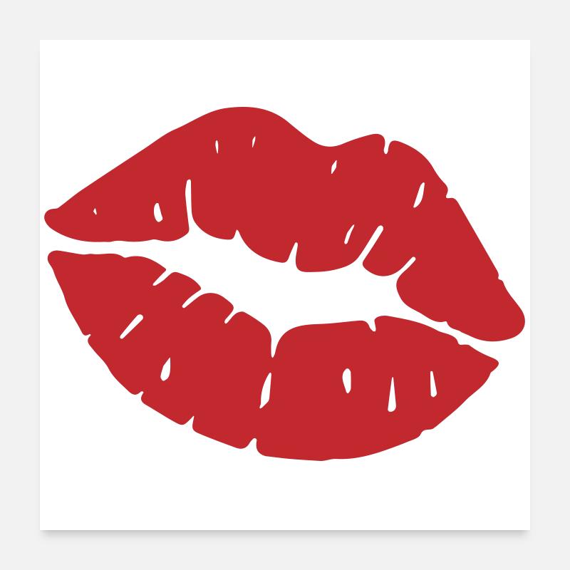 Rotes Kusslippen-Symbol Poster 60x60 cm