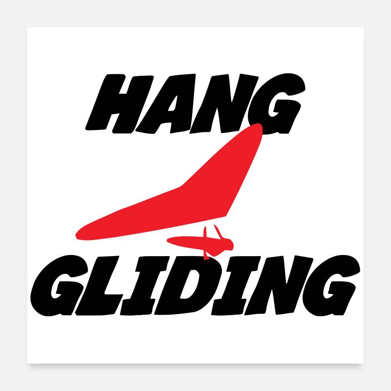 Hang Gliding Centered Wing Badge Poster 24" x 24" (60x60 cm)