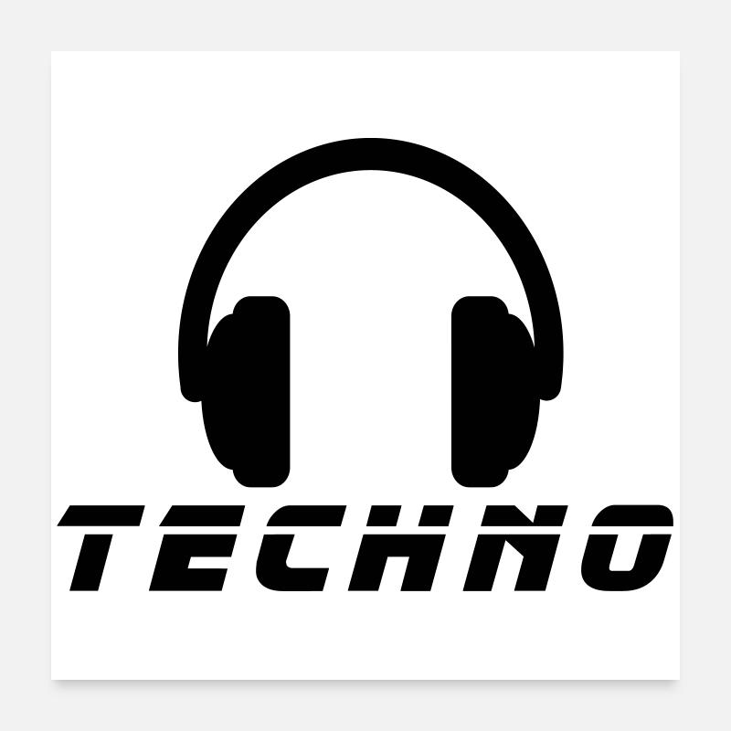 Techno Music Poster 60x60 cm