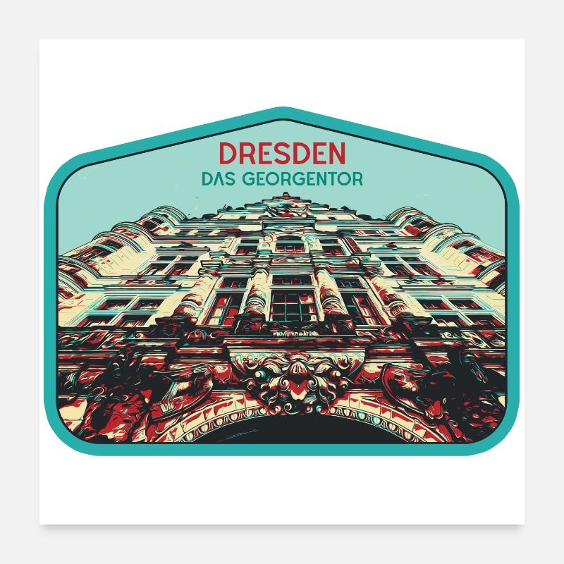 Illustration: Georgentor, Dresde Poster 60 x 60 cm