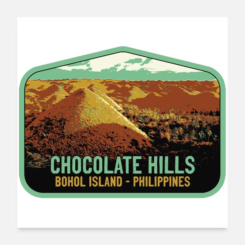 The Chocolate Hills, Insel Bohol, Philippinen Poster 60x60 cm