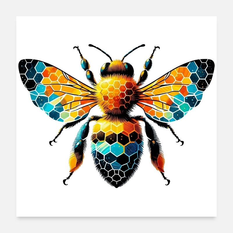 Bee Poster 24" x 24" (60x60 cm)