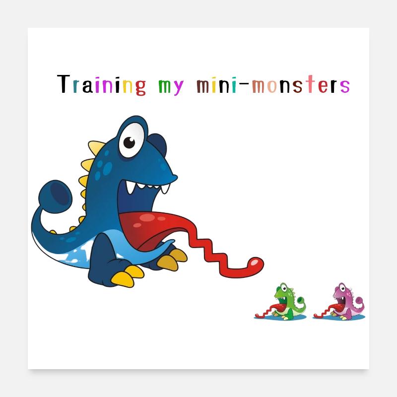 Entraîner mes monstres Poster 60 x 60 cm