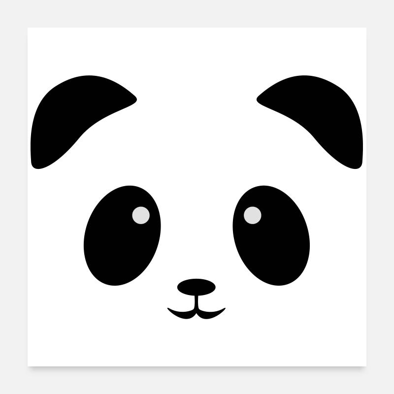 Visage de panda Poster 60 x 60 cm
