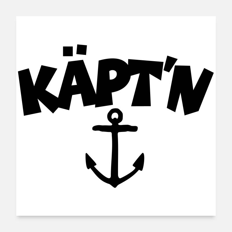 Käpt'n - Poster 60x60 cm - Weiß