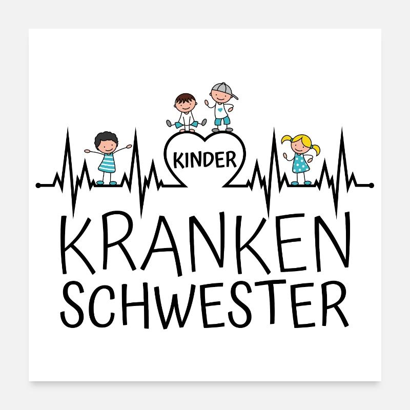 Kinderkrankenschwester Kinder Krankenschwester Poster 60x60 cm