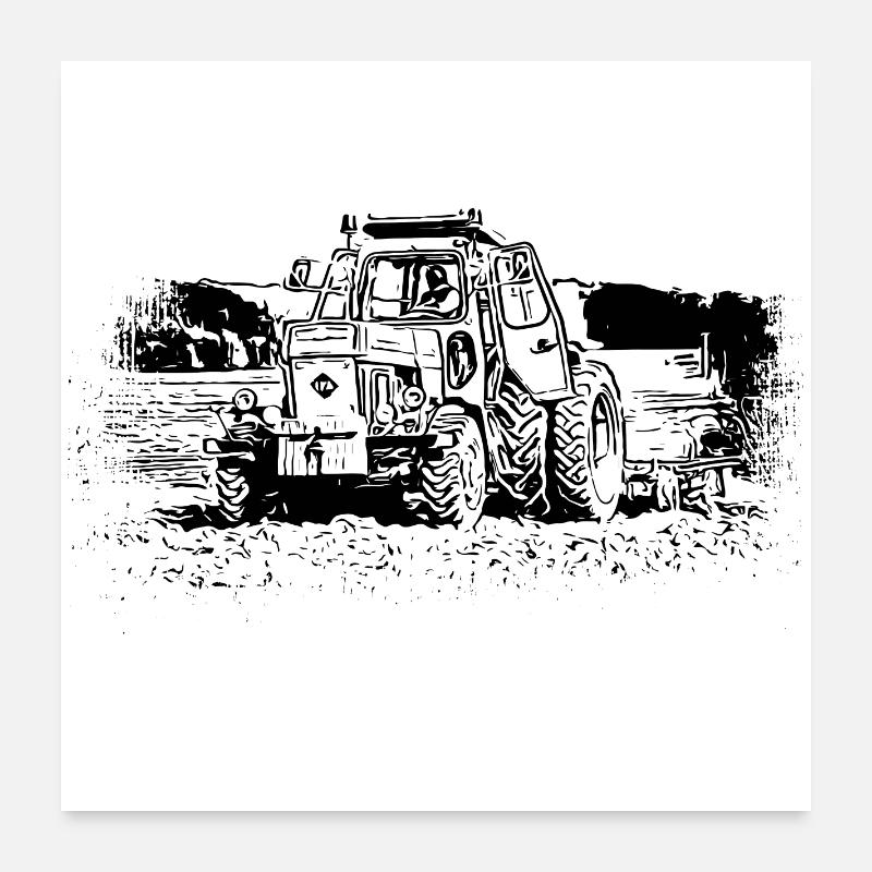 Tracteur Fortschritt ZT 303 E Poster 60 x 60 cm