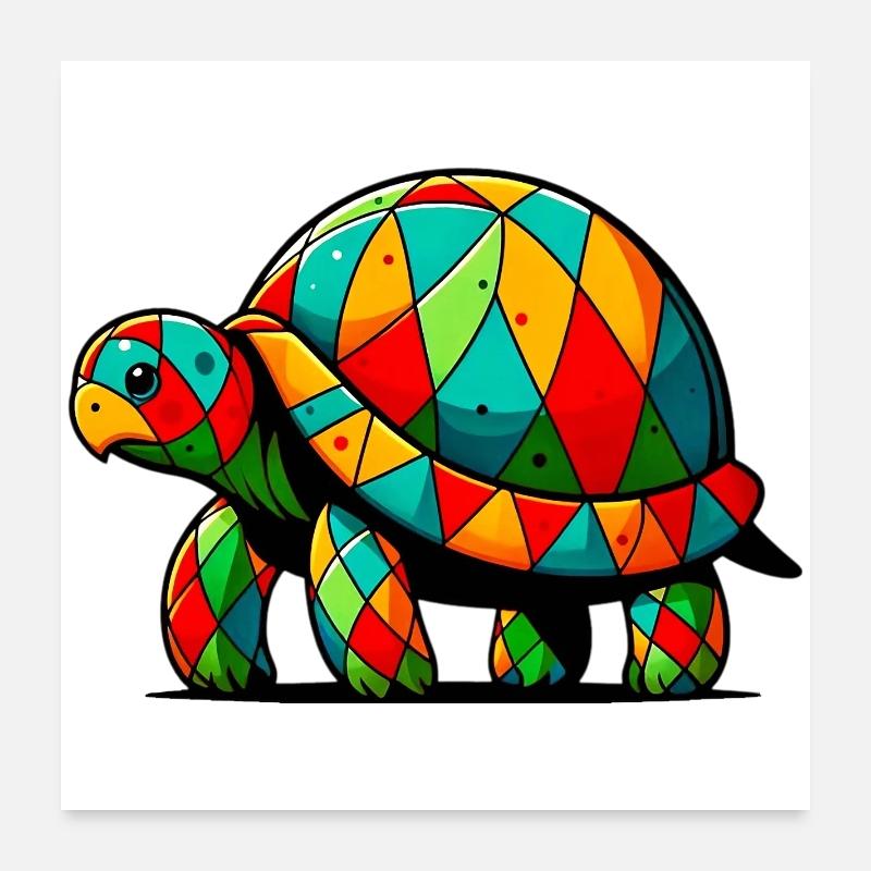 Harlequin Tortoise Poster 24" x 24" (60x60 cm)