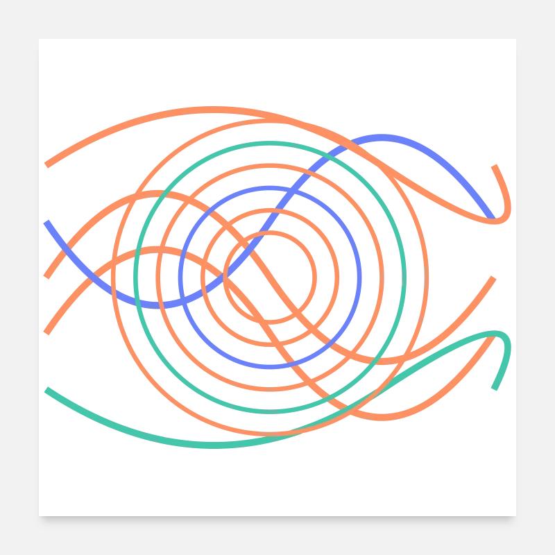 Abstraktes Wellendesign Poster 60x60 cm