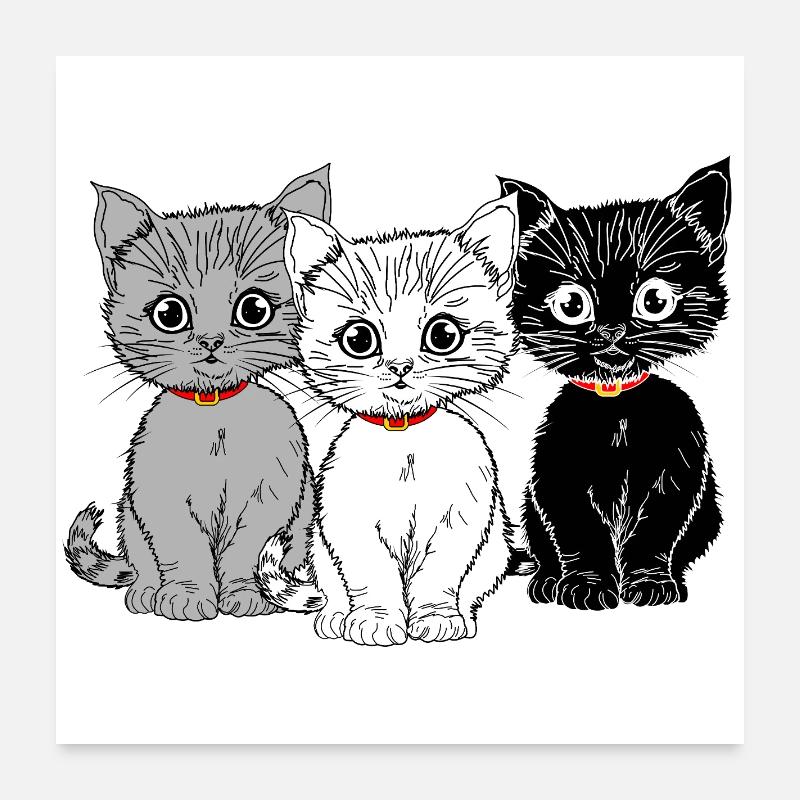 Three Kittens Poster 24" x 24" (60x60 cm)