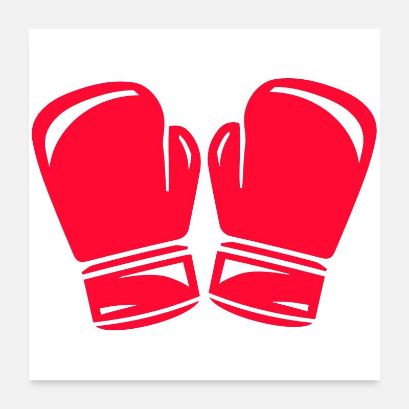 Rote Boxhandschuhe Symbol Poster 60x60 cm