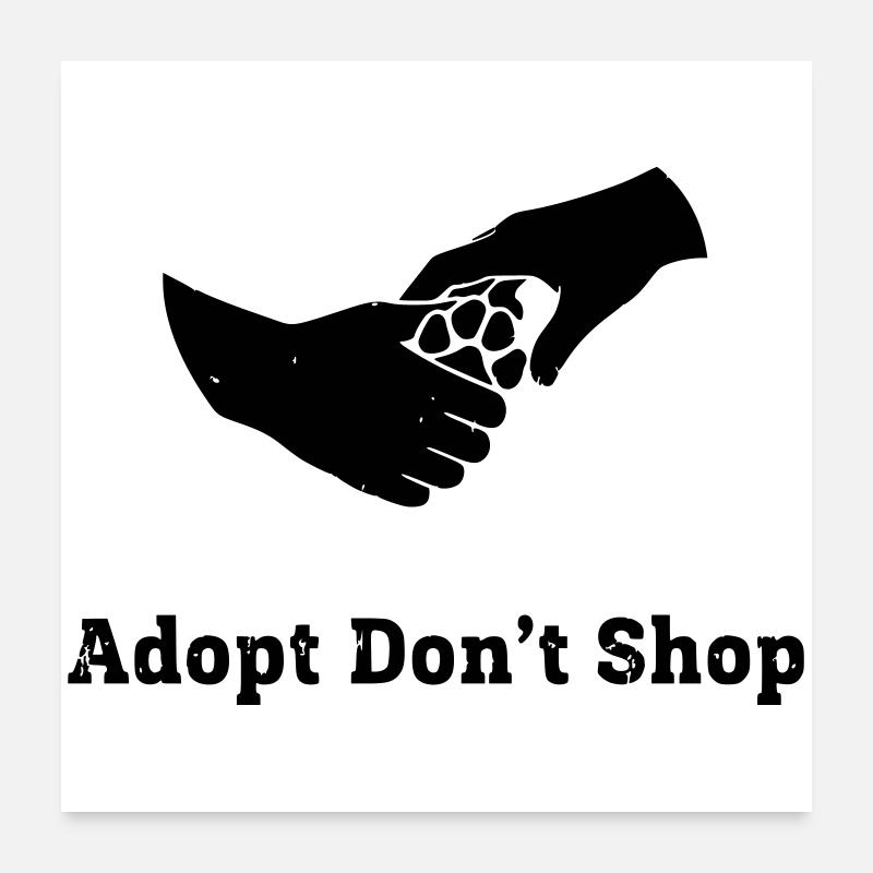 Adopt Dont Shop Paw Fist Check Poster 24" x 24" (60x60 cm)