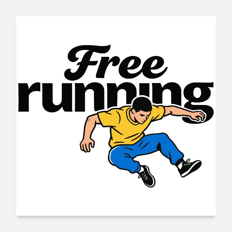 Parkour en course libre Poster 60 x 60 cm