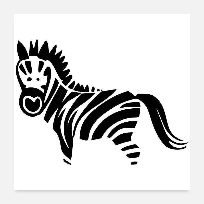 Zebra Design schwarz/ weiss Poster 60x60 cm