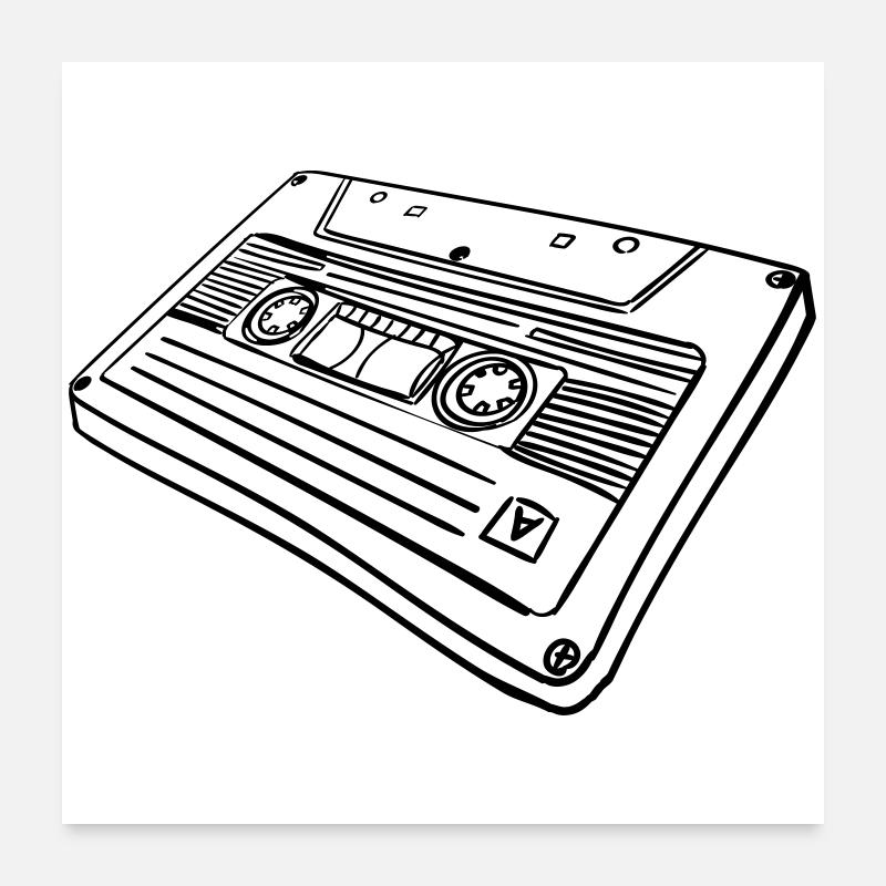 Cassette tape Poster 24" x 24" (60x60 cm)