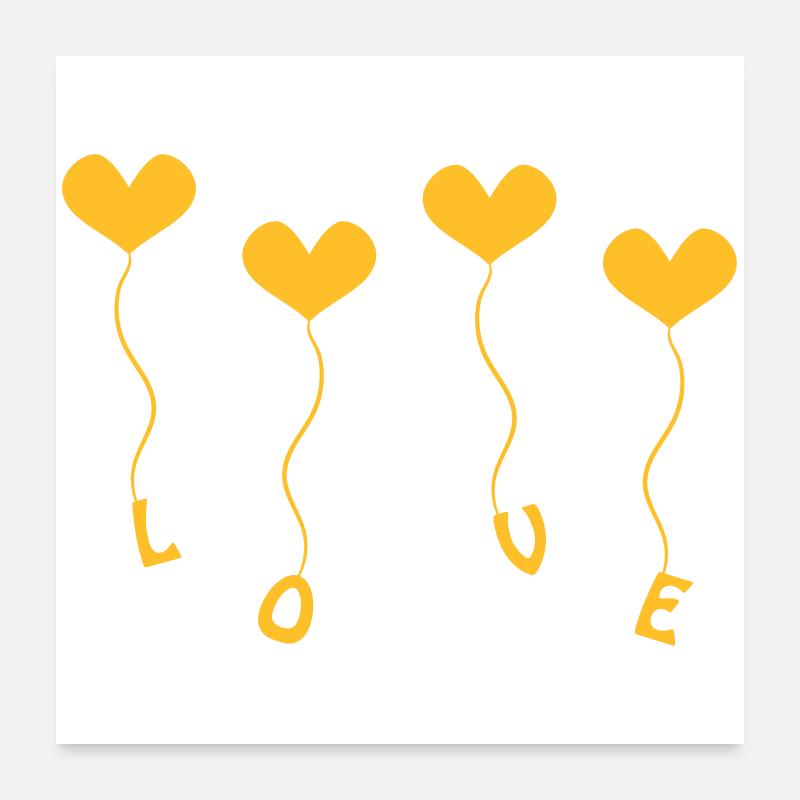 Amour (4) - Poster 60 x 60 cm - blanc
