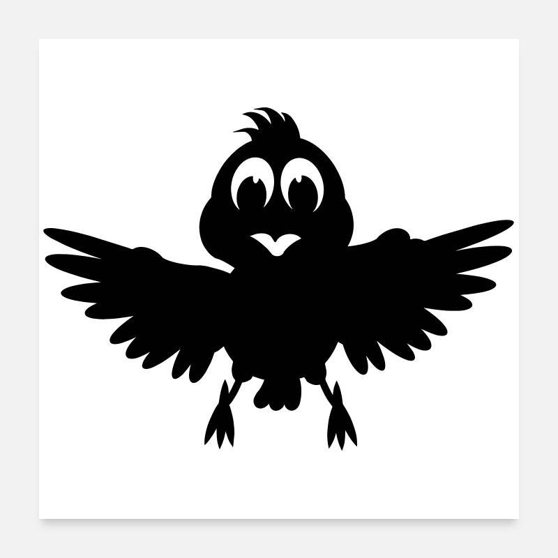 Image d’ombre d’oiseau aux ailes déployées Poster 60 x 60 cm