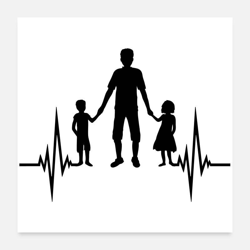 Girl Boy Papa Pulse Poster 24" x 24" (60x60 cm)