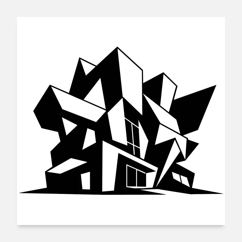 Brutalism Architecture Poster 24" x 24" (60x60 cm)