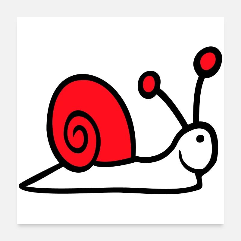 coquille d’escargot mignon mignon heureux cool Poster 60 x 60 cm