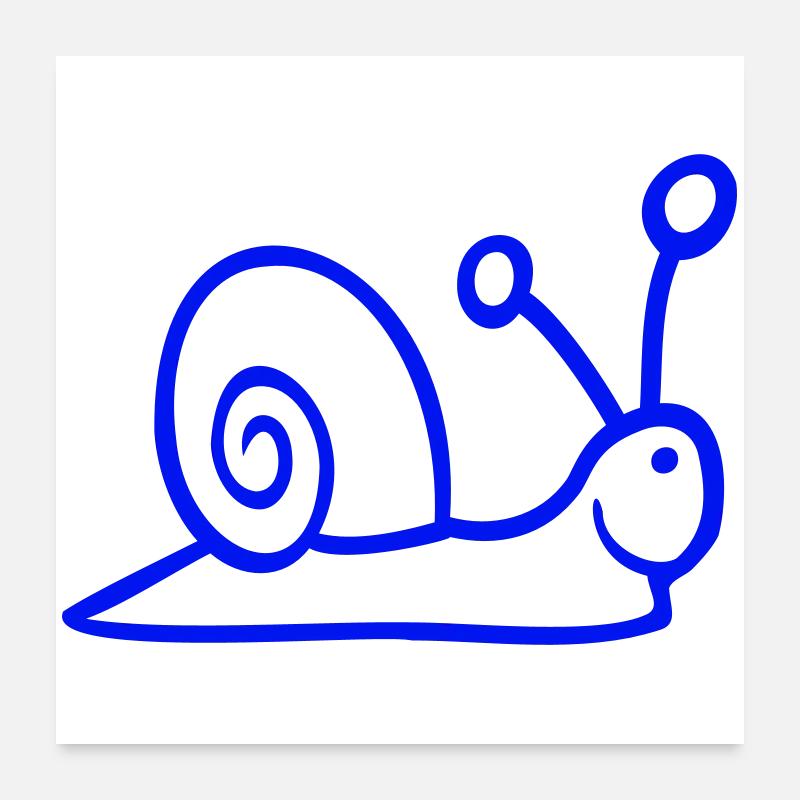 coquille d’escargot mignon mignon heureux cool Poster 60 x 60 cm