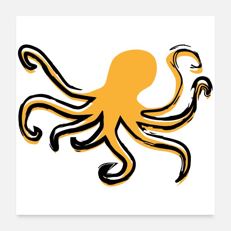 Octopus Style Poster 60x60 cm