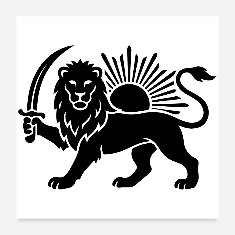 Lion perse Perse Iran Poster 60 x 60 cm