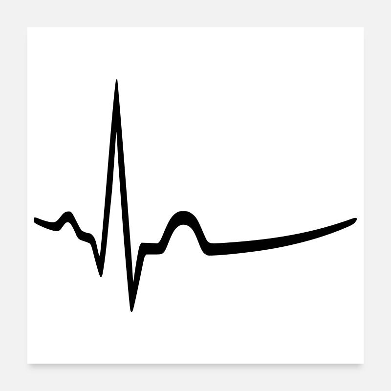 EKG - Sinusrhythmus - Arzt - Poster 60x60 cm - Weiß