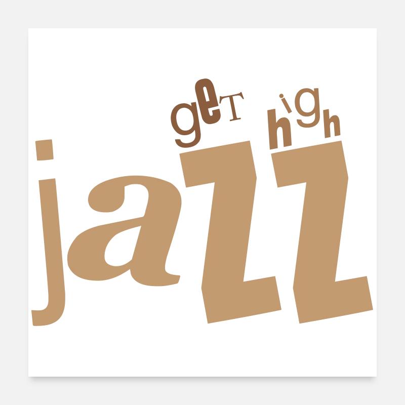 Jazz Retro Clutter Typography Poster 24" x 24" (60x60 cm)
