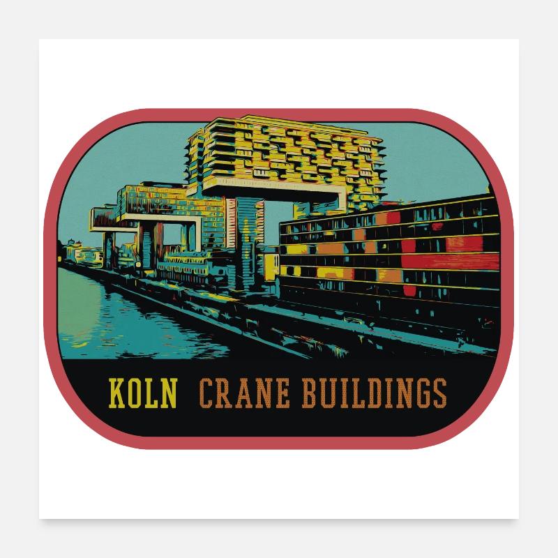Köln, Die Kranhäuser im Rheinauer Hafen Poster 60x60 cm