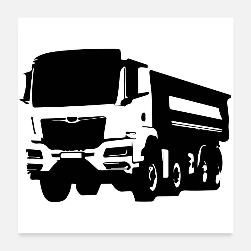 Trucker Life Chauffeur de camion Poster 60 x 60 cm