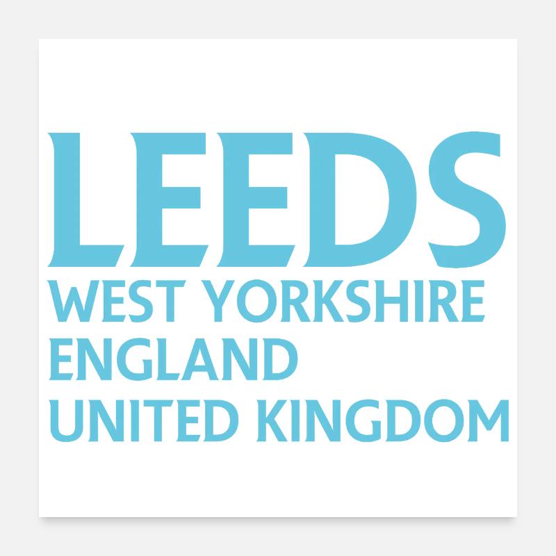 Leeds – Angleterre Conception des paroles Poster 60 x 60 cm