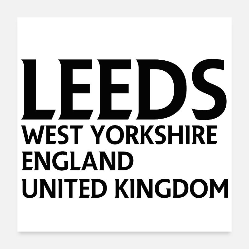 Leeds – Angleterre Conception des paroles Poster 60 x 60 cm