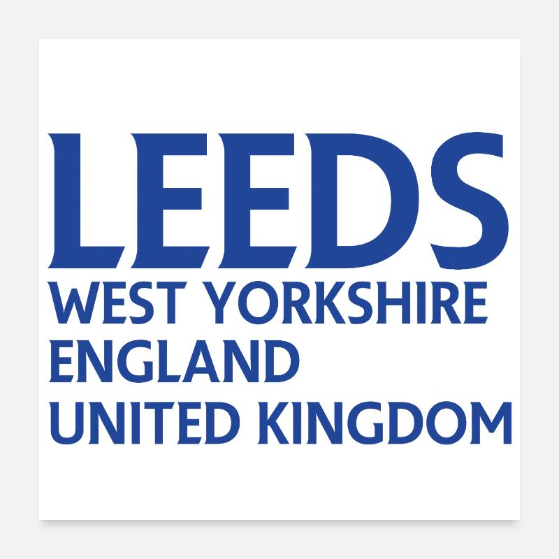 Leeds – Angleterre Conception des paroles Poster 60 x 60 cm
