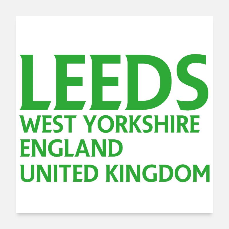 Leeds – Angleterre Conception des paroles Poster 60 x 60 cm