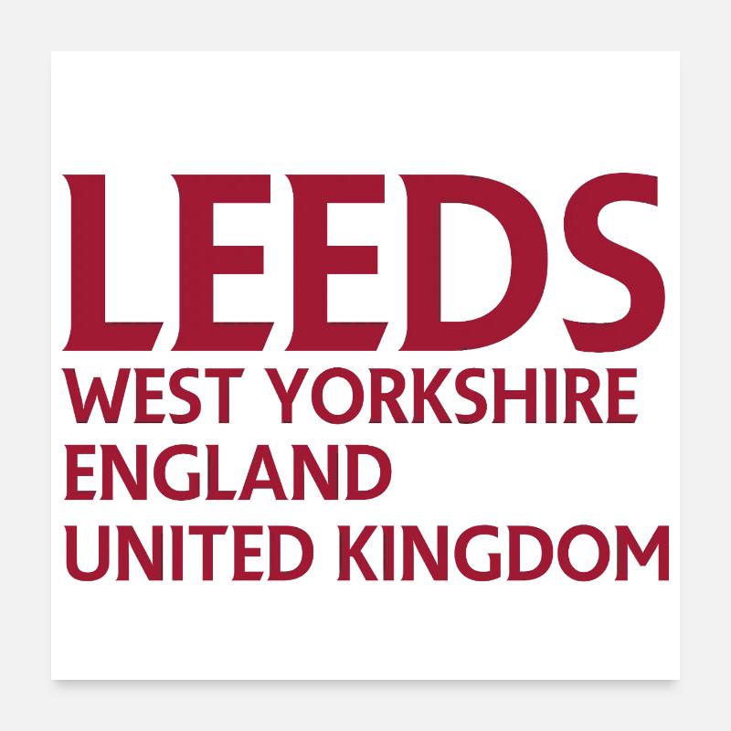 Leeds – England Liedtextdesign Poster 60x60 cm