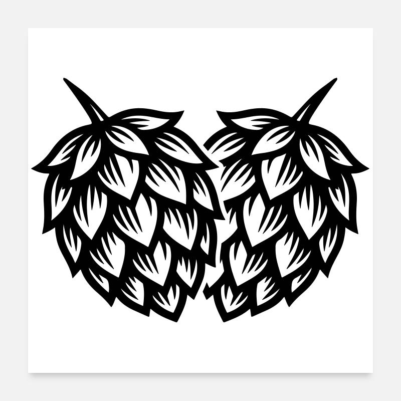 Hops Symbol Beer Poster 24" x 24" (60x60 cm)