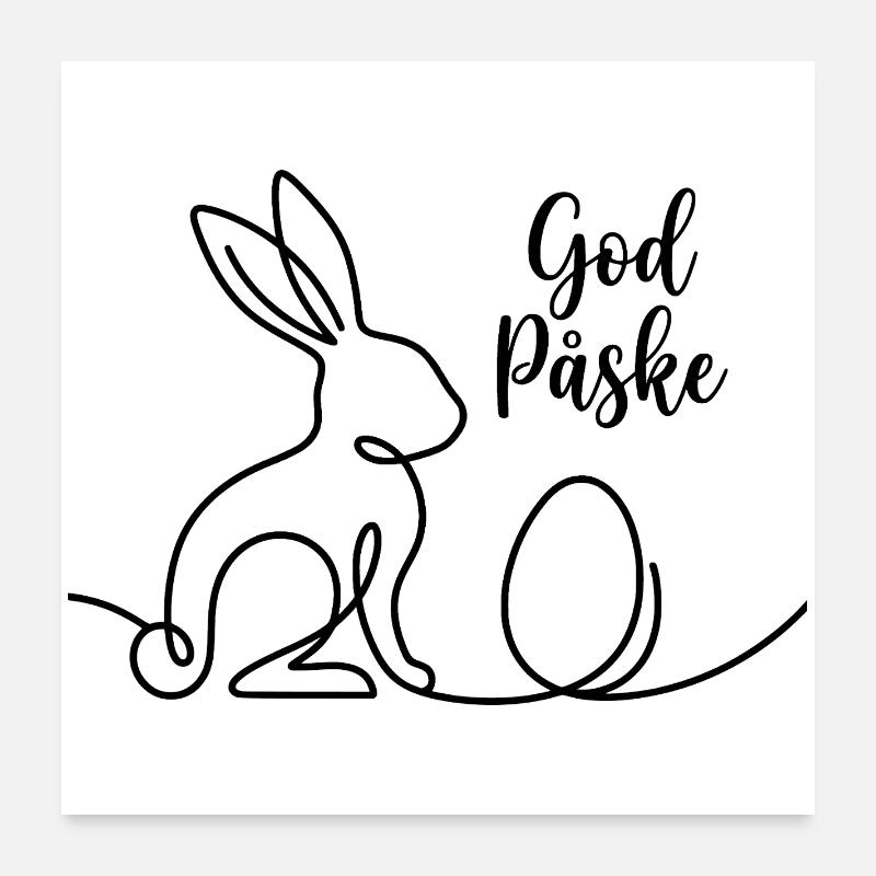 God Påske, Chemise de Pâques en forme de lapin mignon, sac, sweat à capuche Poster 60 x 60 cm