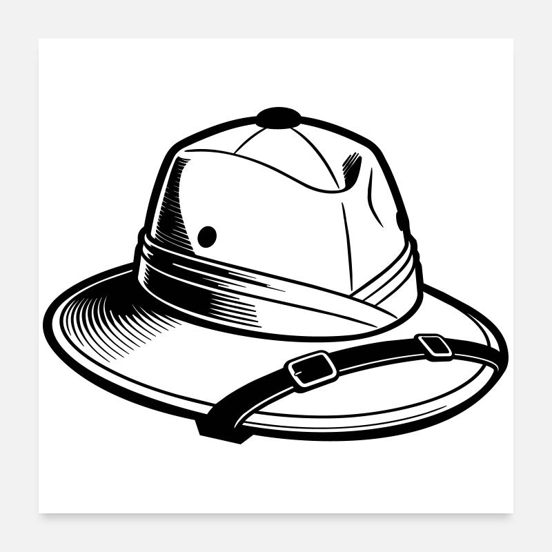 Safari Hat Poster 24" x 24" (60x60 cm)