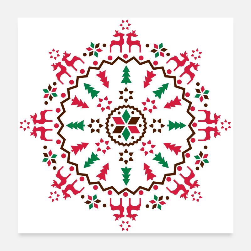 Weihnachts Mandala Poster 60x60 cm
