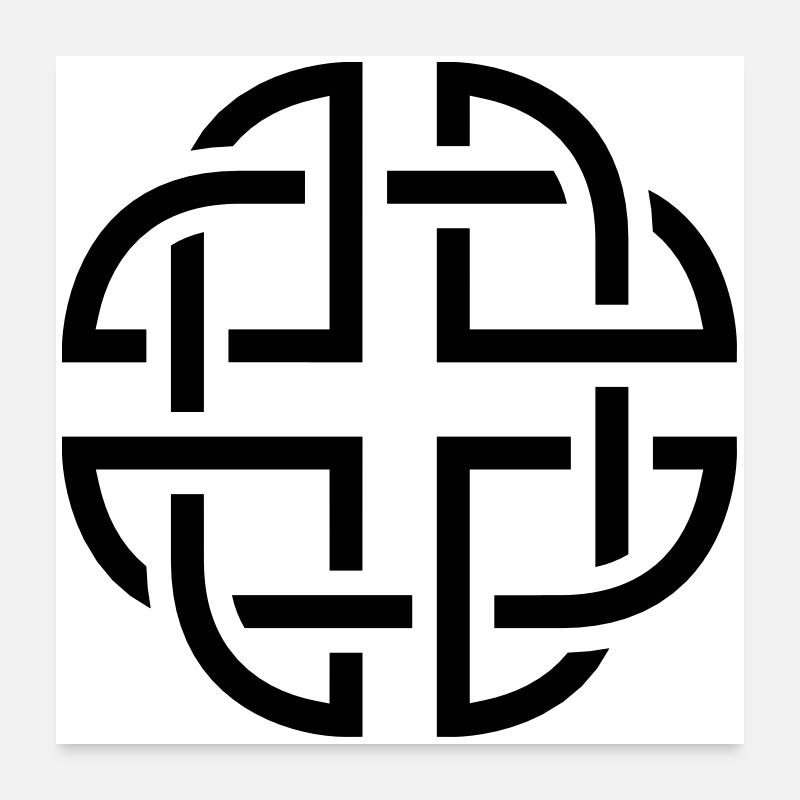 Celtic Knot - Poster 60x60 cm - Weiß