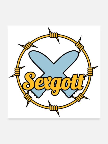 Sexgott | Dildo | Cock - Poster 60 x 60 cm - blanc - Devant