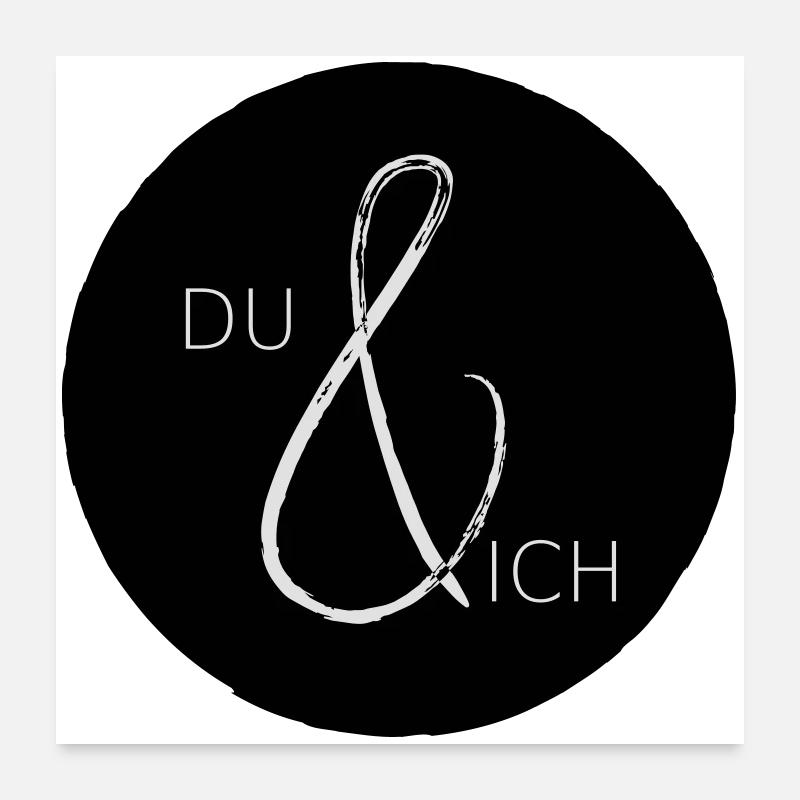 Du und IchGemeinsam Freundschaft Liebe - Poster 60x60 cm - Weiß