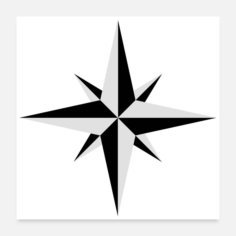 Kompass Poster 60x60 cm