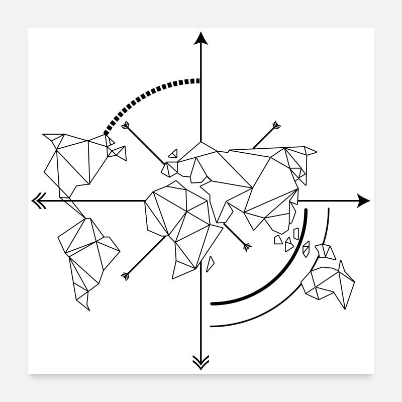 Voyage dans le monde Poster 60 x 60 cm