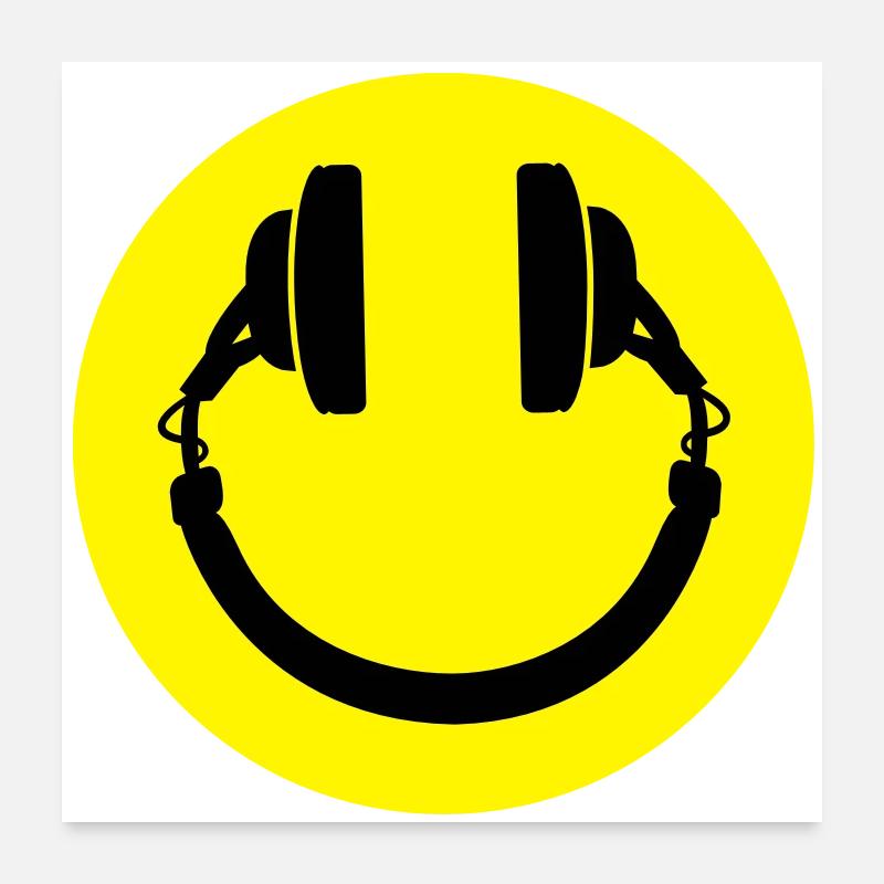 Smiley casque Poster 60 x 60 cm