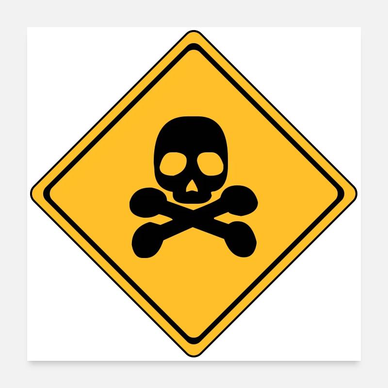 Panneau d’avertissement de danger # - Poster 60 x 60 cm - blanc