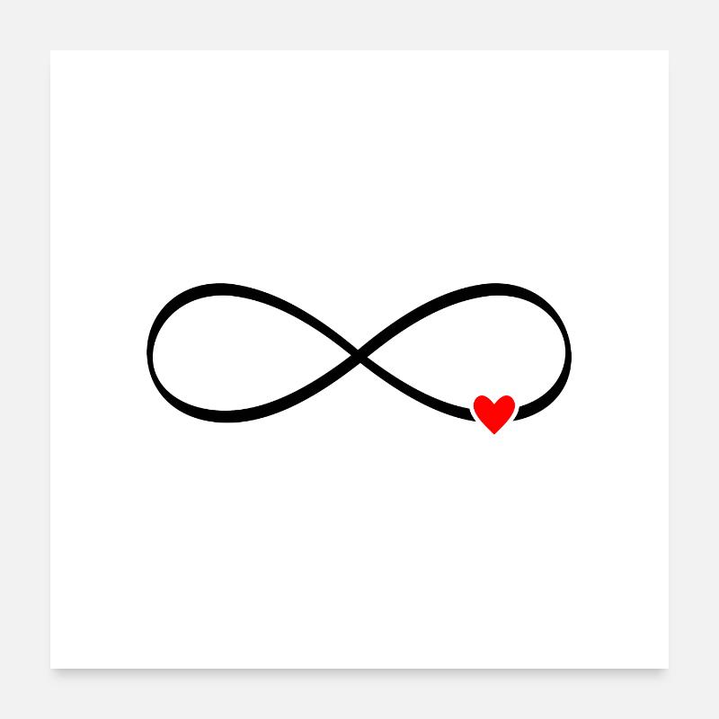 unendliche Liebe - Unendlichkeitszeichen Herz Poster 60x60 cm