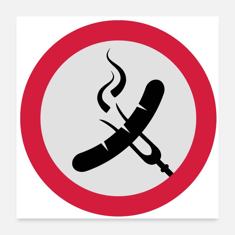 Grillwurst Poster 60x60 cm