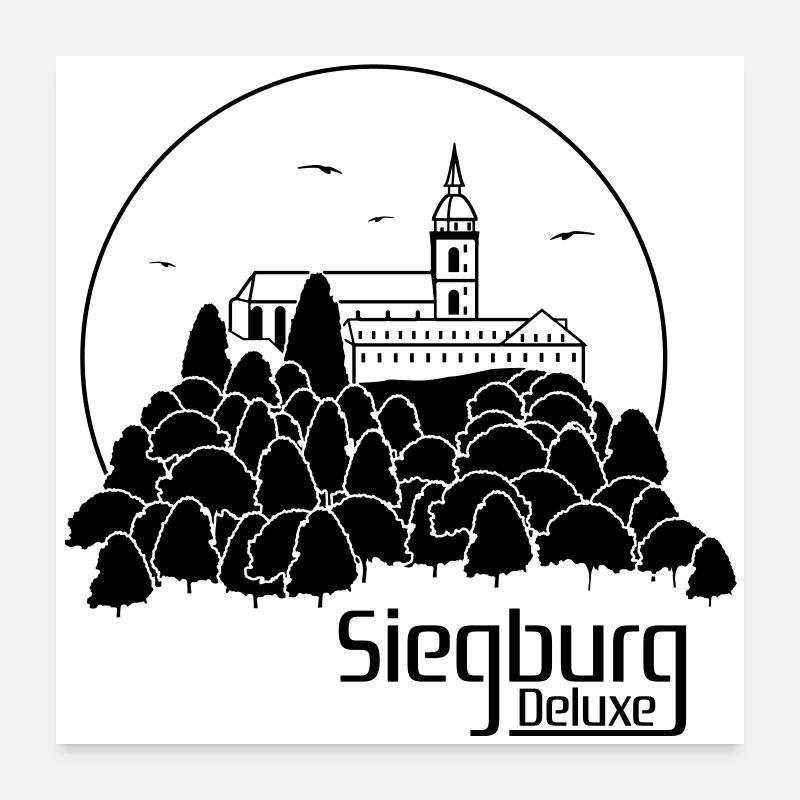 Siegburg Deluxe Motiv - Poster 60x60 cm - Weiß